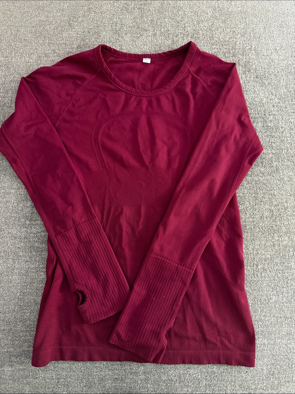 lululemon athletica Long Sleeve Crew in Burgundy